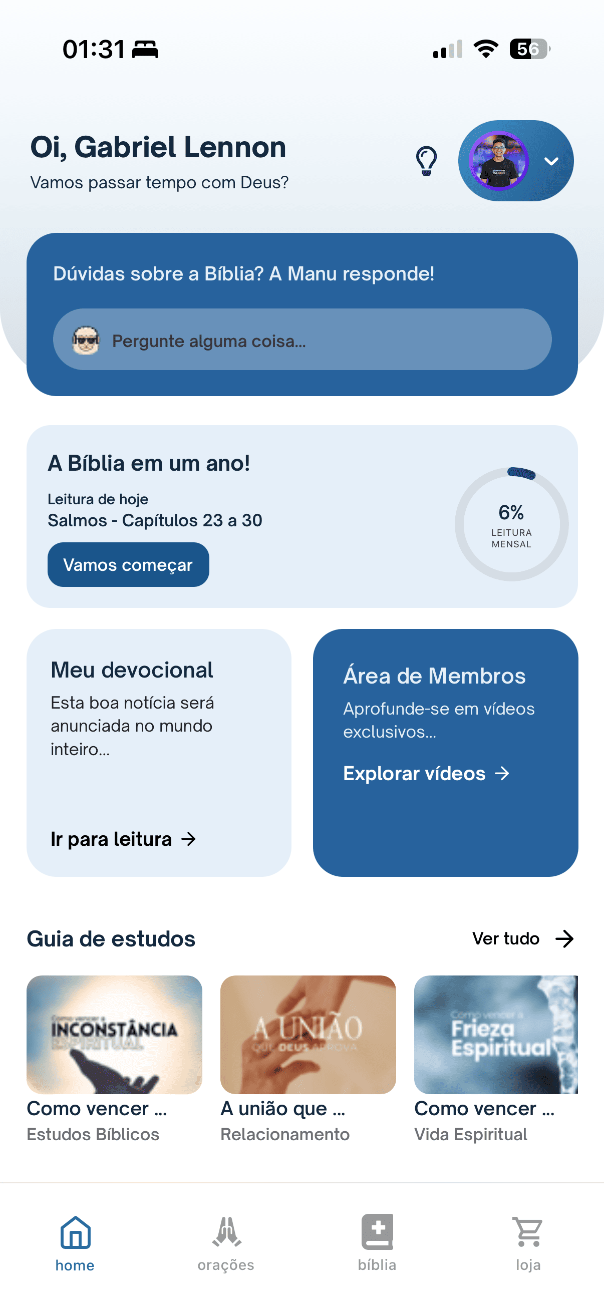 Mockup do app Emanu